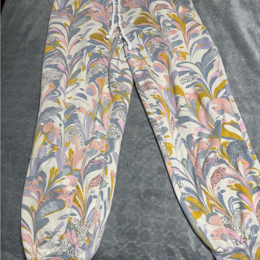 Anthropologie Multicolor Patterned Track Pants